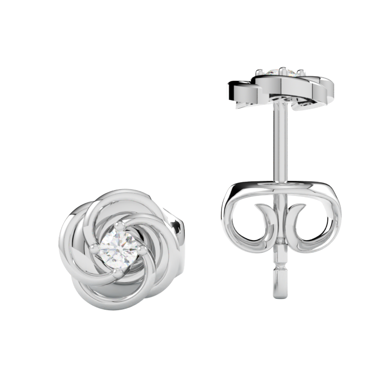 Kolczyki z diamentem z platyny 950